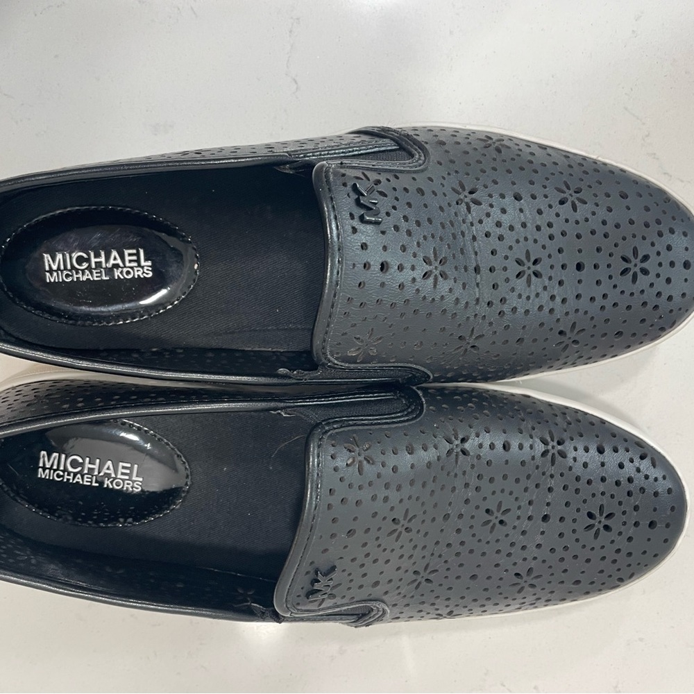 Michael Kors Trent Perforated Leather Slip-On Sneakers - Picture 5 of 5
